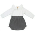 thumbnail image 2 of Newborn Baby Girl Sweater Romper Ruffle Sleeve Cotton Knitted Bodysuit Fall Winter Outfit Clothes, 2 of 7