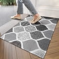thumbnail image 4 of Black and White Geometric Quatrefoil Pattern Door Rugs,Washable Non Slip Door Mats Indoor,Decorative Door Mats,Entry Mat Indoor for Entrance,Bedroom,Kitchen,Bathroom,17"x30", 4 of 6