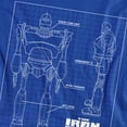 thumbnail image 3 of The Iron Giant Schematic Kids T Shirt (Small) for Youth Toddler Boys and Girls, Royal Blue, 3 of 5