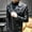 Black, variant on XMMSWDLA Blousse for Men Autumn Spring And Autumn Solid Color Zipper Faux Leather Jacket