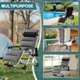 thumbnail image 3 of MOPHOTO Zero Gravity Chair Foldable Reclining Lounge Chair with Headrest & Cup Holder for Indoor Outdoor, Patio Recliner Folding Reclining Chair Support 440lbs, for Beach Poolside Backyard, 2 Pack, 3 of 8