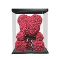 thumbnail image 1 of Oso de rosas con caja, adorable oso de flores preservadas, regalo artificial para bodas y fiestas. Rojo, 1 of 9