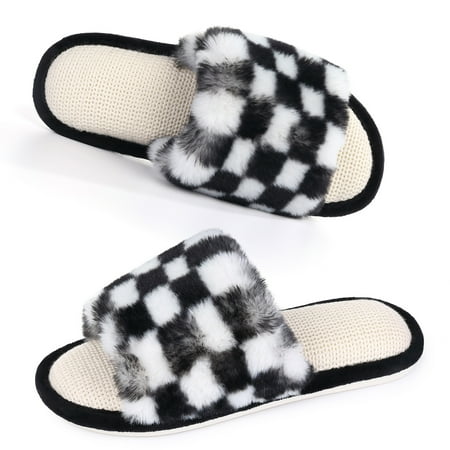 

GloryStar Plush Comfortable Flat Bottom Women s Slippers Home Warm Cotton Mop For Autumn and Winter