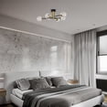 thumbnail image 6 of Atlas 31.6 in. 6-Light Indoor Matte Black and Brass Finish Semi-Flush Mount Ceiling Light with Light Kit, 6 of 6