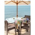 thumbnail image 2 of Easter Outdoor Tablecloth - 60x60 Inch Square Dining Table Cover, Spring Rabbit Feet Eggs Botanical Flowers Butterfly Waterproof Outdoor Table Cloth with Umbrella Hole & Zipper for Picnic/Patio/Party, 2 of 7
