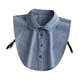 thumbnail image 2 of Falda vaquera con cuello falso y elegante blusa con media parte superior y cuello desmontable Azul claro, 2 of 9