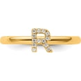 thumbnail image 4 of 14K Yellow Gold Stackable Diamond Initial R Ringsize 7 - Jbsp, 4 of 5
