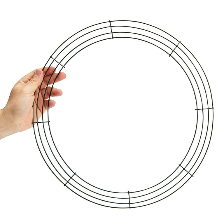 Bright Creations Wire Wreath Frames 16 inch Metal Floral Rings for Front Door Decor DIY Projects Wall Hanging Crafts Dark Green 6 Pack