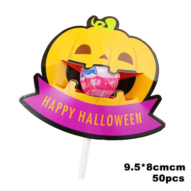 Tarjeta de paquete de dulces de Halloween y Navidad, soporte de Piruleta de calabaza fantasma, decoración de galletas, regalo para niños, suministros de bricolaje para el hogar, 20/50 piezas