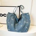 thumbnail image 7 of Denim Shoulder Bag Denim Crossbody Bag Denim Tote Bags Women's Retro Large Canvas Shoulder Bag Casual Style Lightweight Bag, 7 of 7
