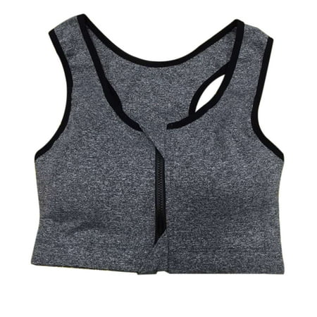 

Hi.FANCY Wirefree Padded Sports Bra Women Girl Zipper Push Up Underwear Brassiere
