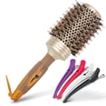 thumbnail image 1 of Fagaci Professional Large Round Brush for Blow Drying with Natural Boar Bristle, Round Hair Brush Nano Technology Ceramic+ Ionic for Hair Styling, Drying, Healthy Hair and Add Volume + 4 Styling Clips, 1 of 4