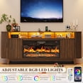 thumbnail image 2 of Blotout 81'' LED Fireplace TV Stand with 36'' Fireplace & Power Outlet for 85/90''TV, Modern Entertainment Center with Fluted Sliding Door & Curved Side Cabinets, Wooden Media Console for Living Room, 2 of 10