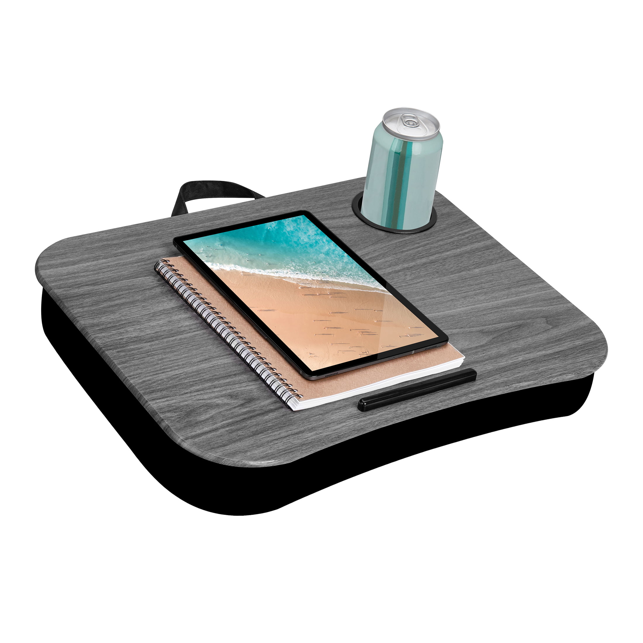LapGear - Cup Holder Lap Desk for 14 Laptop - Espresso Woodgrain