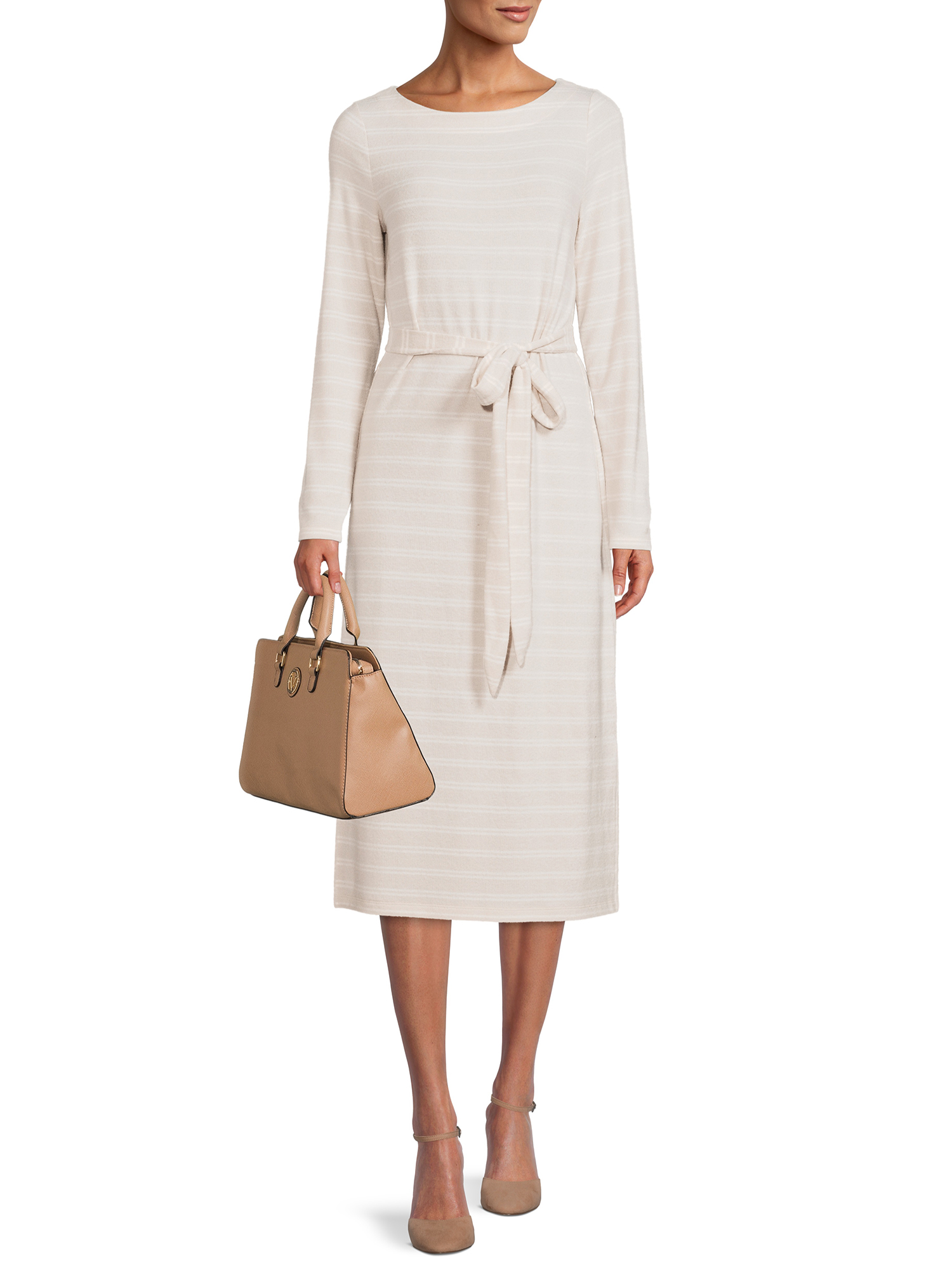 Time and Tru Women's Hacci Dress with Long Sleeves - image 2 of 5