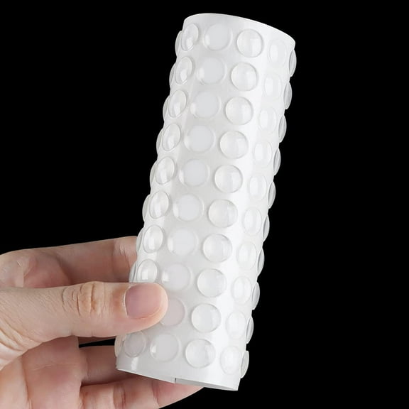 Door Bumpers Clear, Sheet of 36-1/8in Thick, 7/16in Diameter Door Bumper Dots, Small Soft Adhesive Pads for Cabinet, Corner, Door Stopper Wall Protector, Round Thin Sound Dampening