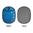 thumbnail image 2 of Pofeuu Blue Christmas Print Silicone Pot Mat Mitten With Hanging Loop Heat Resistant Oven Mitts Non-Slip Bbq Baking Smoking Potholders, 2 of 7
