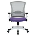 thumbnail image 3 of Managers Chair Purple Fabric Padded Mesh Seat and Back with Flip Arms, 3 of 5