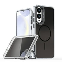 ELEHOLD Case for Samsung Galaxy S25 Edge, Gradient Magnetic Case with Camera Lens Kickstand,Black