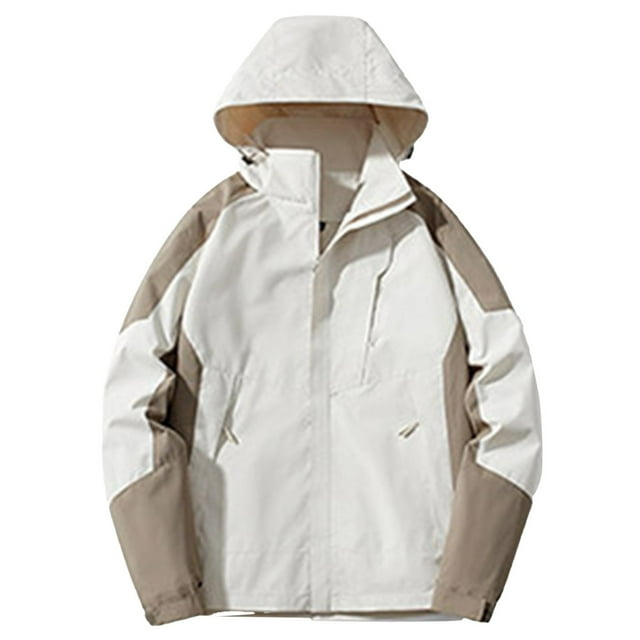 VBARHMQRT Men Coat Men's Fleece Lined Jackets and Coats Men's Windbreaker Overcoat for Autumn Outdoor Hiking