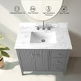 thumbnail image 3 of Vanity Art 36" Double Door Bathroom Vanity with Sink, Freestanding Storage Cabinet with Engineered Marble Top, Flip Down Tray, Drawer, and Shelf, 3 of 7