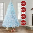 thumbnail image 2 of Noble 4ft 5ft 6ft 7ft White Christmas Tree With Blue Lights Home Holiday Store Indoor, 2 of 19