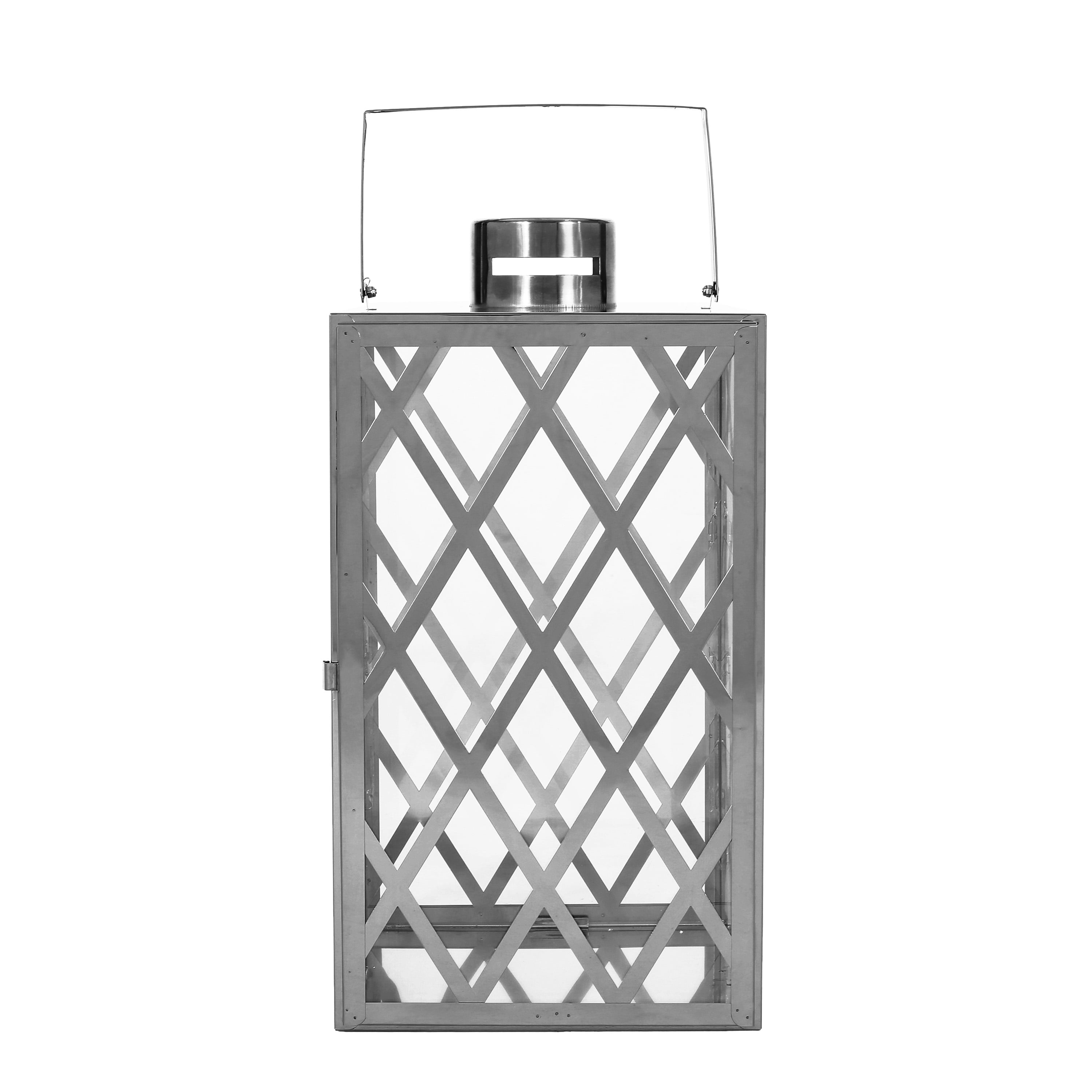 Farnsworth Stainless Steel Outdoor 18" Lantern, Silver