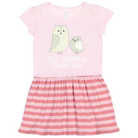 

Inktastic My Mommy Loves Me owl Gift Toddler Girl Dress