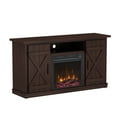 thumbnail image 3 of Twin Star Home Barn Door TV Stand for TVs up to 55" with ClassicFlame Electric Fireplace, Sawcut Espresso, 3 of 11