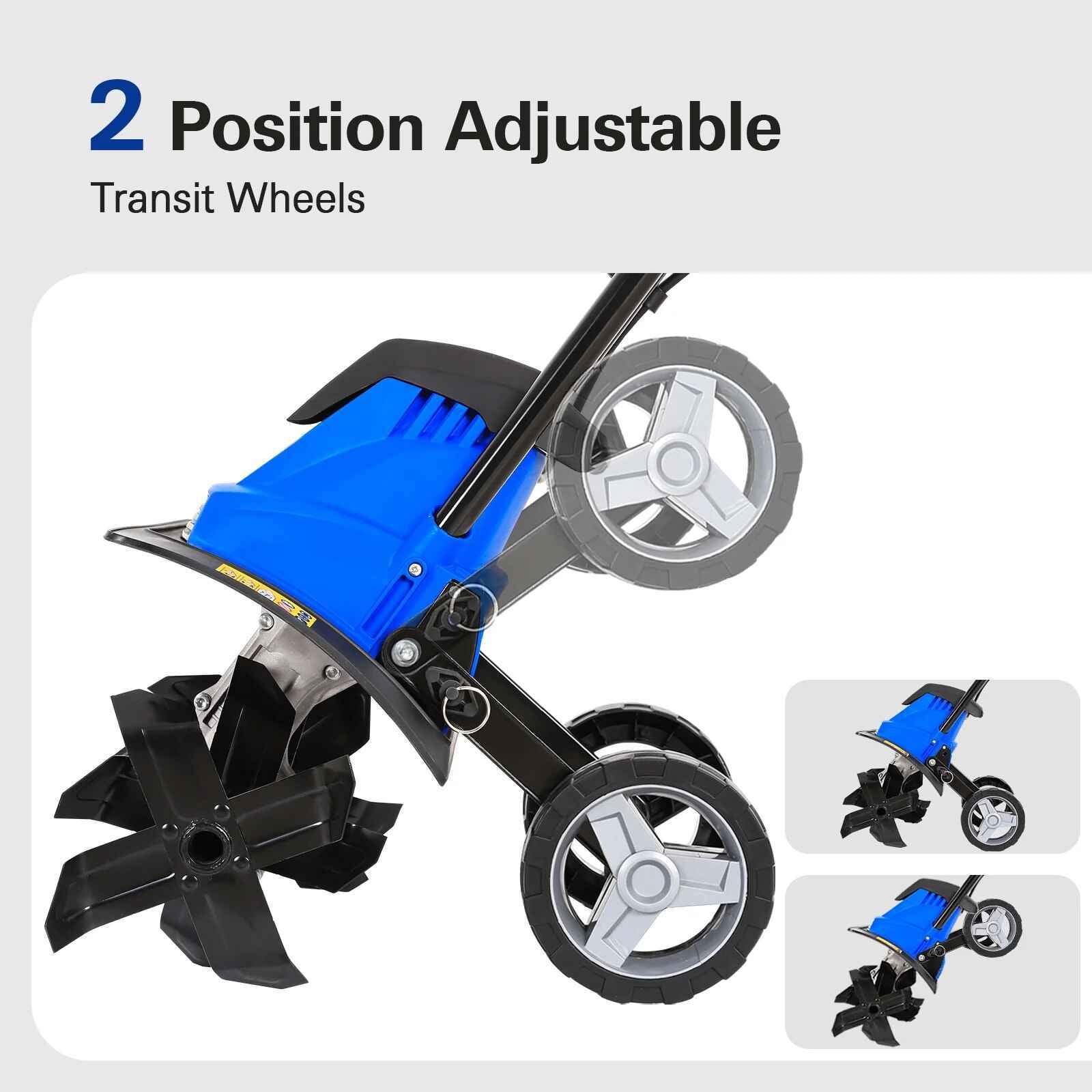 ANLIBATT Corded Electric Tille 14 in Cultivator 120V 10 Amp Electric Tiller 4 Steels 8.7 Tilling Depth with Adjustable Wheels for Gardening Soil Digging