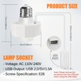 thumbnail image 4 of HLONK 2Pack Light Socket Outlet Adapter with USB Port  Light Socket for Use with Smart Bulbs Bulb Socket Extender Compatible with Wyze Cam v3  Mini LED Light Strips 5V 1.5A, 4 of 6