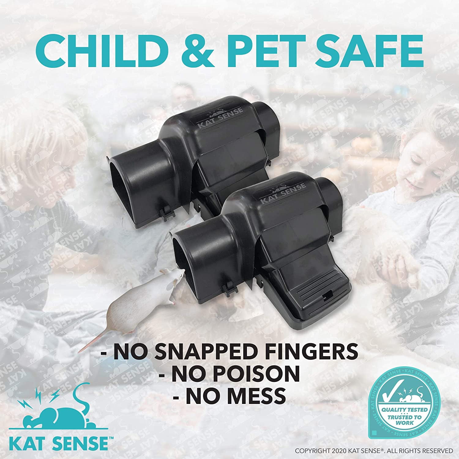 Covered Rat & Chipmunk Traps, Prevents Accidental Triggering with Tunneled Design, Quick Humane Kill, Indoor 'N Outdoor Mouse Snap Traps