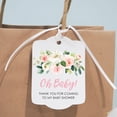 thumbnail image 4 of Baby Shower Favor Tags Pink Floral Girl Rounded Set of 24, 4 of 5