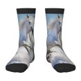 thumbnail image 1 of Kdxio Horses Running Through The Water Print Children's Socks for Daily Wear and Sports Use Colorblock Mid-Calf Design Breathable Material, 1 of 5