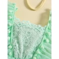 thumbnail image 5 of Bagilaanoe Newborn Summer Outfits Baby Girl Rompers Dress Ruffle Sleeveless Bodysuits + Headband 3M 6M 12M 18M 24M Infant Lace Patchwork A-line Dresses, 5 of 9