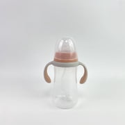 Kutain Babies bottles,Bottle with Natural Response Nipple, Wide Neck Bottles with Handle, Clear (8.8oz)