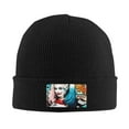 thumbnail image 2 of Character Harley Quinn Stretchable Knitted Beanie Hat Unisex Hat Daily Winter Thermal Soft Skull Cap For Men Women, 2 of 7
