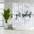 thumbnail image 4 of Get Naked Shower Curtains for Bathroom Fabric with 12 Hooks Black Art Font Marble Texture Background Pattern Funny Handwriting Waterproof Polyester Machine Washable Digital Printing Decor 71x78 inches, 4 of 10
