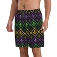thumbnail image 2 of Goofa Mardi Gra Geometric Printed Mens Swim Trunks Summer Quick Dry Short Beach Swimwear Bathing Suits-, 2 of 9