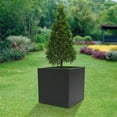thumbnail image 4 of 32x32 Large Steel Planter Box Black Outdoor Indoor Square Garden Container, 4 of 14