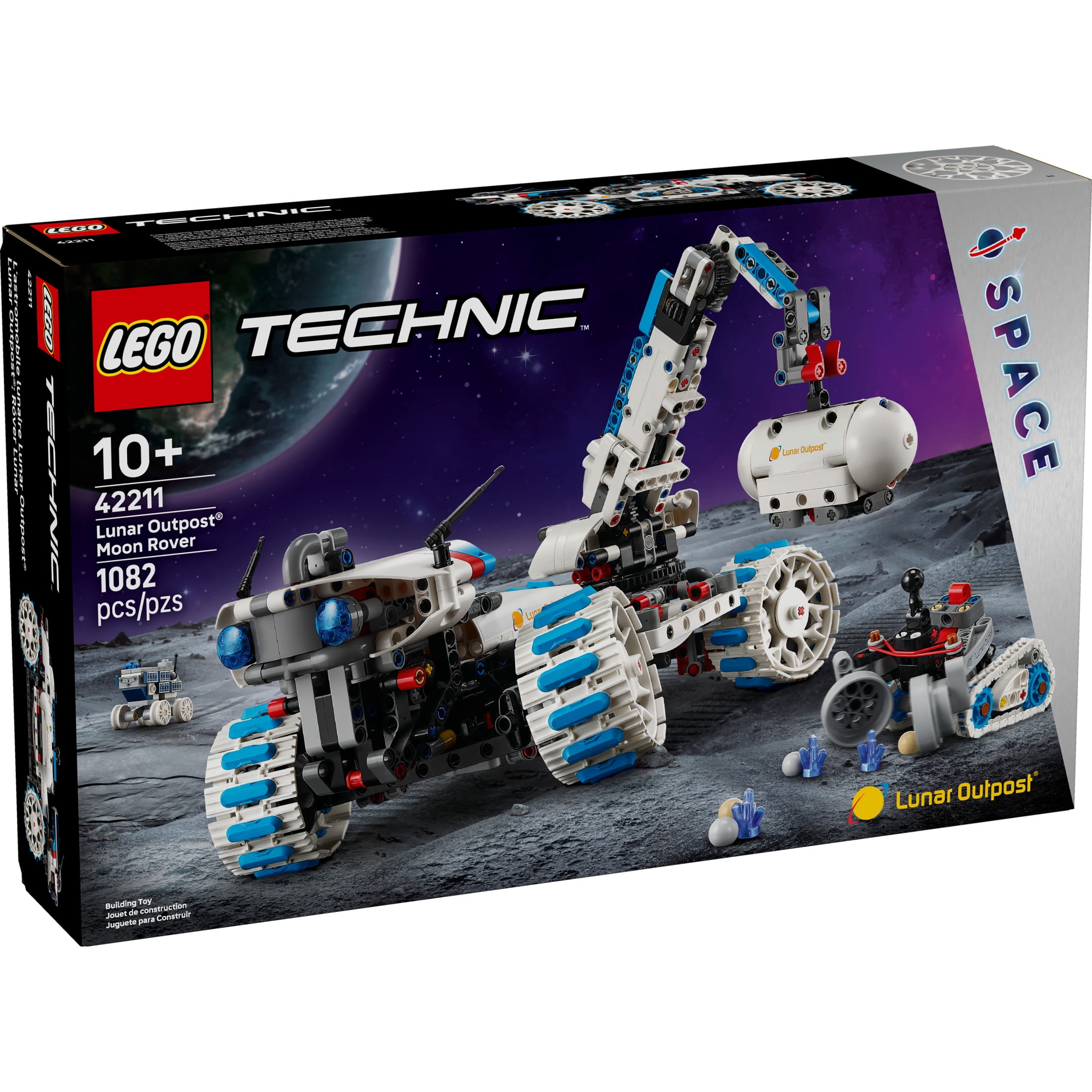 LEGO Technic Lunar Outpost Moon Rover Space Vehicle Building Toy - All-Terrain Explorer for Kids, Boys & Girls, Ages 10+ - Buildable Space Decor for Any Room - Gift Idea for Birthdays - 42211