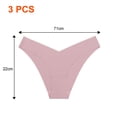 thumbnail image 2 of Conjunto de 3 piezas Braguitas de seda helada de algodón sin dejar marcas para mujer Braguitas de mujer con borde en forma de V, 2 of 5