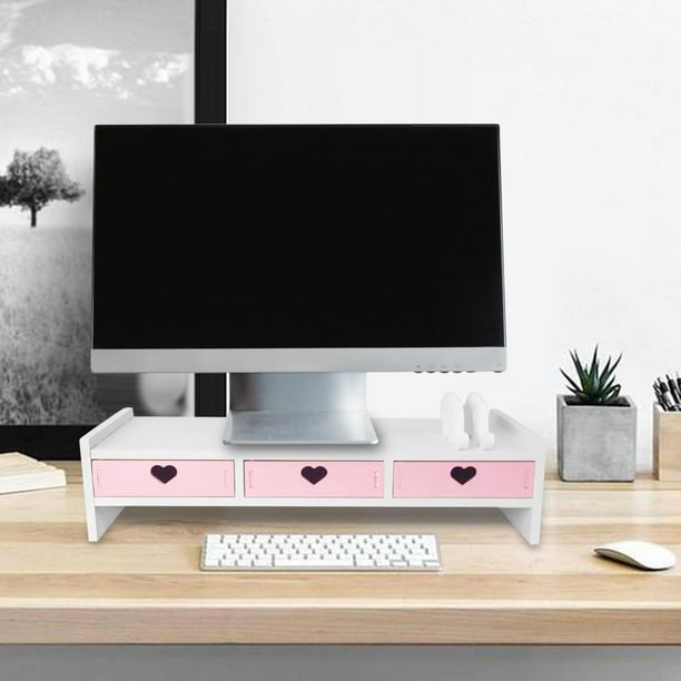 Soporte r para , r para de computadora, estante para computadora, estante de almacenamiento para escritorio, soporte para 3 cajones rosas