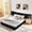 Black, variant on Queen Size Platform Bed, Modern Soft Chenille Fabric Frame with Curved Headboard, Reinforced Metal Legs and DIY Side Space for Bedroom, Beige