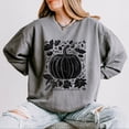 thumbnail image 2 of Pumpkin With Leaves Distressed - Women's Lightweight Garment Dyed Sweatshirt, 2 of 10