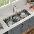 thumbnail image 5 of Logmey Stainless Steel Undermount Workstation Kitchen Sink 45x19 Inch Extended Length Single Bowl Sink, 5 of 7