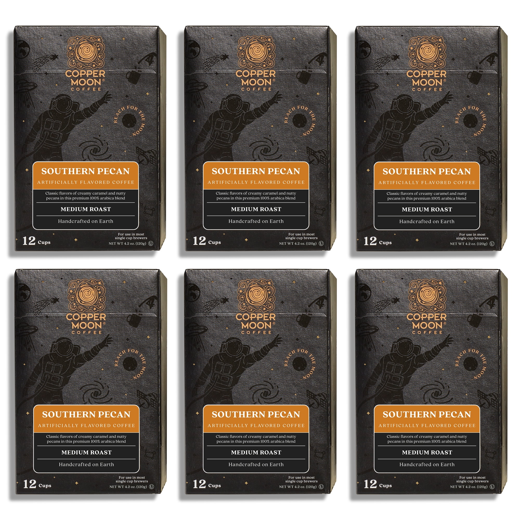 Copper Moon Single Serve Coffee Pods for Keurig K-Cup Brewers, Medium Roast, Southern Pecan Blend, 72 Count