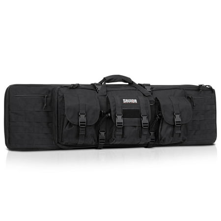 Savior Equipment American Classic Tactical Double Long Rifle Pistol Gun Bag Firearm Transportation Case w/Backpack - Lockable Compartment, Available Length in 36