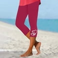 thumbnail image 2 of WULMLEO Womens Capris for Seniors Summer Capri Leggings Women Stretchy Workout Yoga Casual Vacation Beach Pants Hot Pink XL, 2 of 5