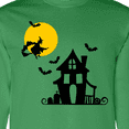 thumbnail image 4 of Inktastic Halloween Haunted House Witch and Bats Long Sleeve T-Shirt, 4 of 5